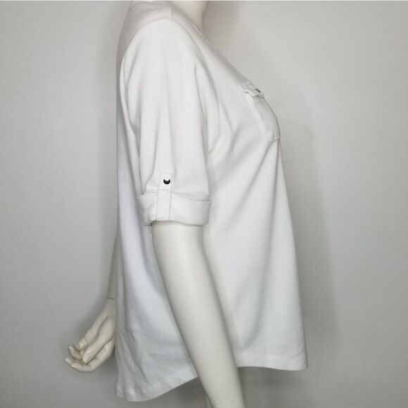 Craft & Barrows Women's‎ White V Neck Pull Over Size PXL - Picture 5 of 10